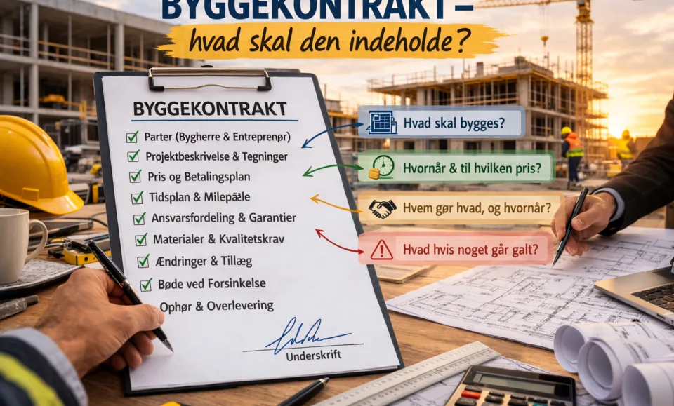 Byggekontrakt – hvad skal den indeholde?