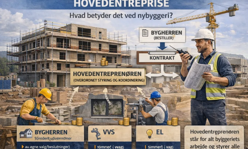 Hovedentreprise forklaret – hvad betyder det ved nybyggeri?
