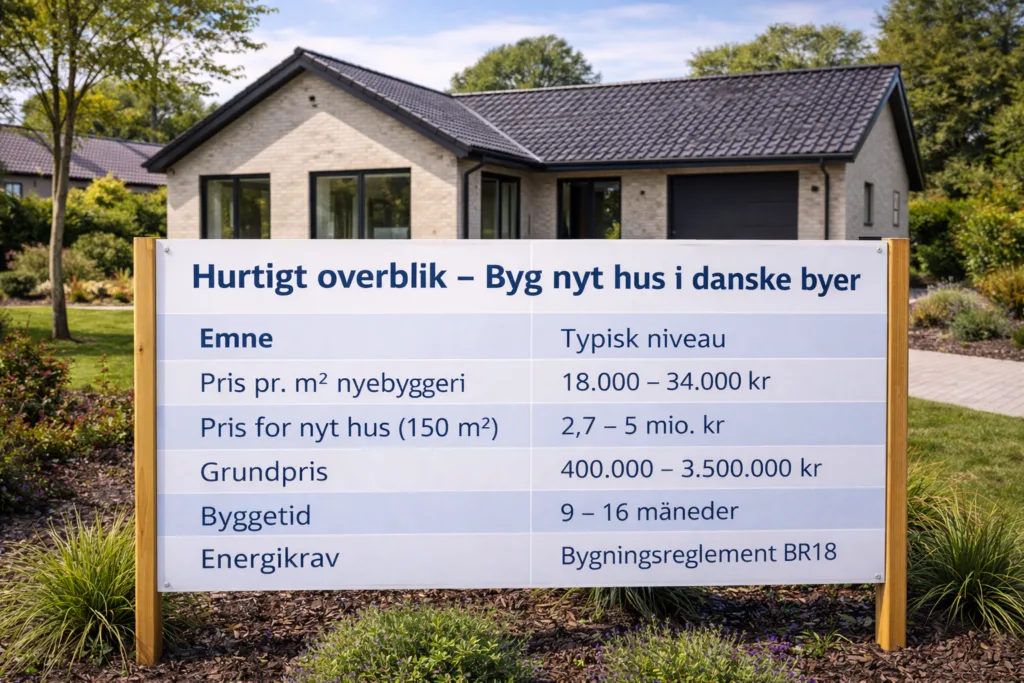 Hurtigt overblik – Byg nyt hus i danske byer