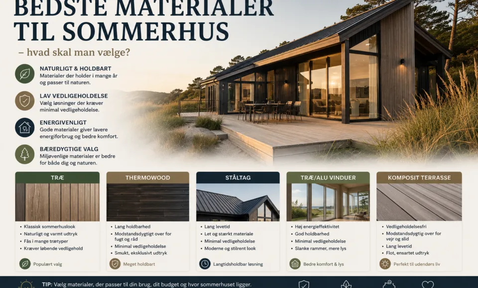 Bedste materialer til sommerhus – hvad skal man vælge?