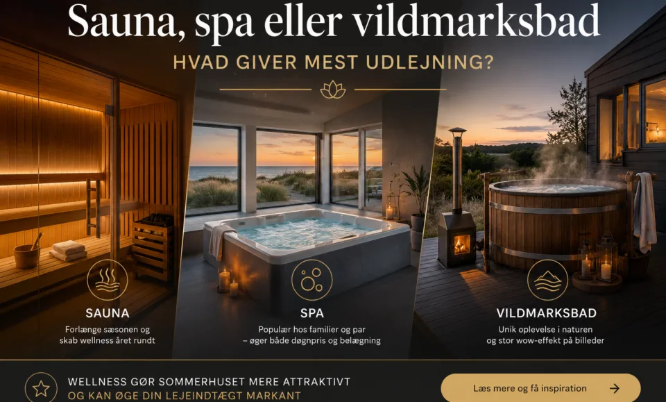 Sauna, spa eller vildmarksbad – hvad giver mest udlejning?